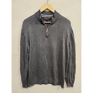 Mizzen+Main 1/4 Zip Pullover Sweater Mens‎ XL Dark Gray Long Sleeve Performance